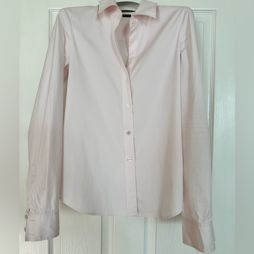 Theory Larissa Wealth Button Up | Light Pink | Size S